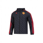 Adidas Manchester United 3-Triibuline DNA Tuulejope Meestele Kapuutsiga Jalgpallijope Must HE6650 M