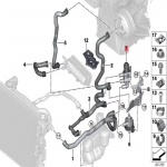 Auto k&uuml;tteveeklapp Veeboileri juhtventiil 64129153079 64119147347 BMW F45 F30 F06 F07 F10 F11 F12 F13 G30 jaoks must