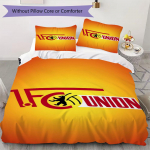 Union Berlin Mustriga Voodipesu Tekikott Padjap&uuml;&uuml;r Kodu Kaunistus S&uuml;nnip&auml;evakingitus (1 * tekikott + 2 * padjap&uuml;&uuml;ri ilma s&uuml;damikuta)96 135x200cm