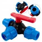 1x PE Toru 3-tee Kuulkraan 20/25/32/40/50mm Plastikust Kraan Kuulkraan Kiir&uuml;hendus Kolme-tee Kraan Kolme-tee Kuulkraan 20mm