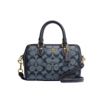 K&auml;ekott Coach Rowan 18 Klassikaline Monogramm Jacquard T&otilde;mblukuga Sulgemine Naiste K&auml;ekott Denim-Sinine CH370-IMDEI Basic Set (Bag+Dust Bag)