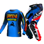 motokrossi riietekomplekt lastele Noorte s&auml;rgi ja p&uuml;kste komplektid laps roheline Mootorratta must 3 4 5 6 7 8 9 10 aastat Maastikus&otilde;idu &uuml;likond sinine oranž Enduro kross poiss t&uuml;druk XL-26 blue