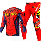motokrossi k&auml;igukomplekt lastele 4 5 6 7 8 9 10 11 12 13 aastat Noor laps Mootorrattapoiss t&uuml;druk Jersey Pant Kits v&otilde;istluskost&uuml;&uuml;m Off-road Enduro MX MTB XL-26 red