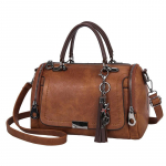 Yogodlns Tassel Decor k&auml;ekott Naiste suure mahutavusega &otilde;lakott Mood lukuga Crossbody kott eemaldatava rihmaga 27x15x18cm pruun