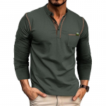 Meeste Fit pikkade varrukatega Henley s&auml;rgid Stretch aluspesu vabaaja &uuml;laosad, n&ouml;&ouml;bid, hingavad spordis&auml;rgid, sportlikud treeningud, niiskust &auml;rajuhtivad T-s&auml;rgid M tumehall v&auml;rv