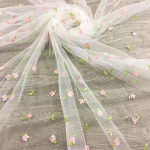 160x45cm V&auml;ike Roosa Lillega Tikitud V&otilde;rkkangas T&uuml;drukute Printsessi Kleidi T&uuml;lli K&auml;sit&ouml;&ouml; DIY R&otilde;ivaste Kaunistusriie TJ9656 160x45cm-pre cut