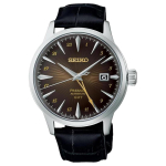 SEIKO Presage seeria 50 meetrit veekindel Automaatne veisenahast rihm 40,5 mm meeste k&auml;ekell pruun sihverplaat SARY243 beež