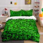 Roheline pikseldatud ruuduline muster. Voodipesukomplektid Tekikotikomplektid Tekikotid Padjap&uuml;&uuml;rid(1 * Tekikott 2 * Padjap&uuml;&uuml;ri (tekk ei kuulu komplekti)) 135x200cm green