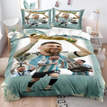 Jalgpall Messi Tekikate T&auml;ht Laste Tekikate K&otilde;ik Aastaajad 2/3tk Voodipesu Komplekt Teismelistele Jalgpalli F&auml;nnidele Kingitused 135x200cm