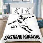 3D tekikate Jalgpall CR7 Voodipesukomplekt Pehme tekikate 1/2 tk padjap&uuml;&uuml;riga Lastele T&auml;iskasvanutele Mikrokiud Tekikate 135x200cm