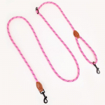 Koerarihm K&auml;ed vabad rihmad koeraga jalutamiseks Reguleeritav koerarihm Helkurkoerte kett Multifunktsionaalne veorihm 230cm (Pink,1X230CM) roosa