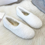 Luksuslik lambavillast mokassiinid Femme Talvine puuvillane king Naistele Soojad pl&uuml;&uuml;sist loaferid Mugavad lokkis lambanahast korterid Naistele Suurused 40-43 33