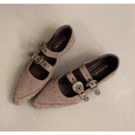 Uued terava ninaga naiste Mary Jane kingad Moodsad madala pandlaga kingad Daamide vabaaja kleidi madala kontsaga nahast kingad Zapatos De Mujer 35 khaki