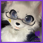 Ynot 25cm Prillid Fursuiti Tarvikud Kigurumi Mask Furry Ainult Prillide Alus Kig Halloween Kemono Rebane Kass Koer J&auml;nes Prillid (as the picture,25cm&glasses only) black