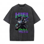 Anime YuYu Hakusho Hiei Vintage Pesitud T-s&auml;rk Mehed Naised Hip Hop Multikas &Uuml;le suurusega T-s&auml;rgid Mehelik Retro L&uuml;hikeste varrukatega Topid T-s&auml;rk 2XL