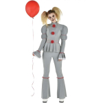 Halloweeni filmikost&uuml;&uuml;m Kloun Naissoost Pennywise Cosplay Kost&uuml;&uuml;m Parukas Sooline vahetus &Otilde;udus Hirmutav &Otilde;udus Kost&uuml;&uuml;m Karnevalipeo R&otilde;ivastus S hall v&auml;rv