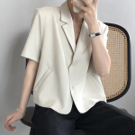 Blazerid Naistele Elegantne &Uuml;hev&auml;rviline &Uuml;likonna Jakk Kontori Daam Korea L&uuml;hikeste Varrukatega &Uuml;he N&ouml;&ouml;biga Vabaaja Blazer Vabaaja Jakk S