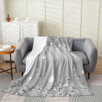 H&otilde;bedane litrite tr&uuml;kk (Ei mingit s&auml;ra) Luksuslik pleed, S&auml;delevad peodekoratsioonid Hall flanellfliisist tekk Size: 150*200cm, Weight: 230 GSM gray