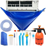 Mini-spliti puhastuskomplekti kott 2L k&otilde;rgsurvepritsiga, konditsioneeri puhastuskomplekt veekindla PVC AC puhastuskaitsega ja HVAC-iga 130cm*65cm