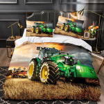 Poiste Traktoritr&uuml;kiga Voodipesukomplekt Meeste Ehitusautode Mustriga Tekikate Lastele Rasketehnika S&otilde;idukid Tekikate 135x200cm