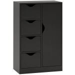 Kapp Sideboard Kummut 1 uks ja 4 sahtlit, Puit, Elutuppa, K&ouml;&ouml;ki, Esikusse, S&ouml;&ouml;gituppa, Must 54 x 29 x 83 cm