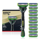 Dorco PACE 6 6-teraline raseerija + 10 varutera komplekt, sile ja close shave, libestusriba, 1 komplekt