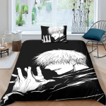 Jujutsu Kaisen Voodipesukomplekt Jaapani Kuulus Anime Tekikottide Komplektid Tekk Voodipesu &Uuml;heinimese Kahekohaline Kuningas &Uuml;ksik Suurus Dropshipping Kingitus 135x200cm white