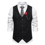 Meeste vintage triibuline &uuml;herealine lai vabaaja &uuml;likonna vest 2XL must