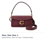 COACH Tabby Nahast &Otilde;lakott, Kaasaskantav Crossbody Kott Naistele Veinipunane 73995-B4WN One Size 1 black