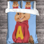Multikas Alvin & Chipmunks Tekikate Padjap&uuml;&uuml;r Voodipesukomplekt T&auml;iskasvanud Poiss T&uuml;druk Magamistoa Kaunistus Laste &Uuml;he-Kahekohaline Suurus 140cmx200cm