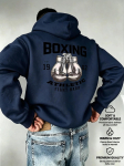 Meeste Poksikindad Kapuutsiga Poksi Graafika S&uuml;gis Fliisist Dressipluus Fitness Sportlik Spordiriided Vintage T&auml;navar&otilde;ivad L&otilde;tv Pullover XXL black