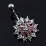 Crystal Rhinestone Flower naba naba r&otilde;ngas varras keha augustamine ehted one size