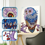 Erikujuline teemantmaal koomiks &ouml;&ouml;kull DIY 5D osa puurimiskomplekt ristpistes kristallist strassi 20*30 cm