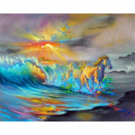 Teemantmaal Ristpistes Maja &uuml;mmargune teemanttikandid Mere&auml;&auml;rne &uuml;mmargune teemantmaastik 20X30CM