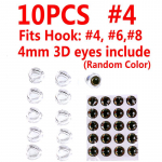 10 tk K&auml;rbsesiduva kala pealuu kalamaski pea 3D-silmadega k&auml;rbsek&auml;rbeste jaoks K&auml;rbsep&uuml;&uuml;gi s&ouml;&ouml;t kalade haugi peibutamise materjal