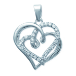 Les Tr&eacute;sors De Lily [I9075] - h&otilde;bedane ripats  Love  h&otilde;bevalge (roodiumiga kaetud) - 28x22 mm valge