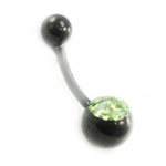 Les Tr&eacute;sors De Lily [I9486] - Body Piercing 'Cristal' vert roheline