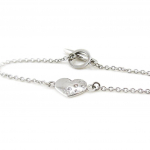 Les Tr&eacute;sors De Lily [J0089] - Bracelet Acier 'Love' argent&eacute; h&otilde;be