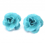Les Tr&eacute;sors De Lily [K0616] - Dormeuses cr&eacute;ateur 'Rosa Romantica' turquoise t&uuml;rkiissinine