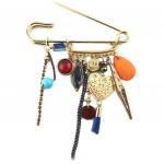 Les Tr&eacute;sors De Lily [P8415] - Broche Cr&eacute;ateur 'Acapulco' dor&eacute; multicolore - 95x75 mm mitmev&auml;rviline