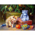 5D Teemantmaaling Kassidele J&otilde;ulukingitus K&auml;sit&ouml;&ouml; T&auml;iskandiline puur Teemanttikandid Kaisukaru Mosaiik Pilt Mosaiik N&auml;put&ouml;&ouml; Kodukaunistus Full Round (20X30CM)