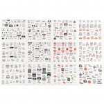 Manik&uuml;&uuml;ri &uuml;lekandmise t&auml;toveeringud Kleebiste kleebised Professionaalne salongi Premium k&uuml;&uuml;nte komplekt 3