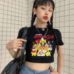 Sailor Moon Print Harajuku Goth Naiste naiste T-s&auml;rgid Kawaii L&uuml;hike Anime T-s&auml;rk HipHop Suvised Naiste T&auml;navar&otilde;ivad Crop Tops Y2k S