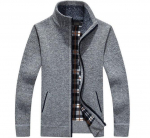 Talvekampsun Meeste Kampsun Velvet Paksud vabaaja Topid Lahedad soojad riided Meeste kampsun M helehall v&auml;rv