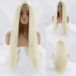 XINRANi pikad sirged blondid s&uuml;nteetilised parukad naistele keskmise osa Cosplay lilla punane pruun roosa oranž parukas v&otilde;ltsjuuksed 30inches