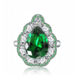 BELLA BOX tilgakujulised avanevad muudetava suurusega s&otilde;rmused naistele, tsirkoonist kihluspeole, peen ehe kingitus Adjustable Opening roheline