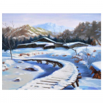 3D-teemanttikandid ristpistes &uuml;mmargune kivimaaling lumemaja Full Round 20x25CM