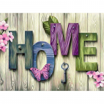 5DFt&auml;is &uuml;mmargune teemantmaali tekst Avaleht Rhinestones Teemanttikandid Ristpistes Tere tulemast mosaiik seinakunst Full Round 20x25CM