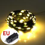 10M 20M 30M 50M 100M Fairy String Lights 24V veekindel pistikuadapter v&auml;ljas j&otilde;ulu-aiapeo jaoks p&uuml;hade pulmade kaunistamiseks EL pistikuga 100M soe valge v&auml;rv
