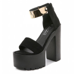 Mood Bling &Uuml;lik&otilde;rged kontsad Suvekingad Kleit Avatud varbaga seemisnahast platvorm Tursked sandaalid Naine, paks alumine 37